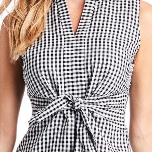 VINEYARD VINES Seersucker Black White Gingham Sleeveless Dress Sz 12 Women’s - Picture 7 of 7